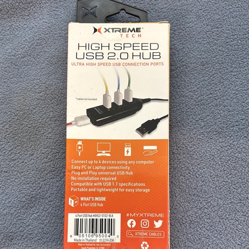 Black High Speed USB 2.0 Hub